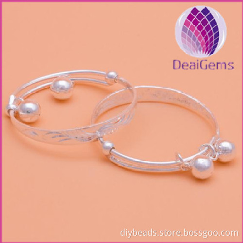 Baby silver bracelet 990 sterling silver bangle for baby slod by pair